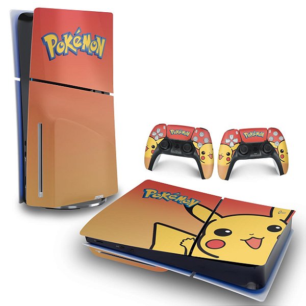 Skin PS5 Slim Horizontal - Pokemon Pikachu