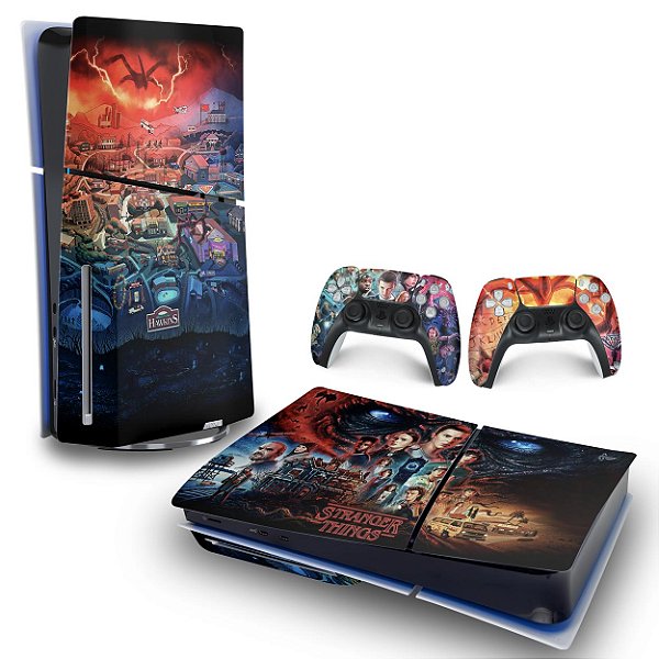 Skin PS5 Slim Horizontal - Stranger Things