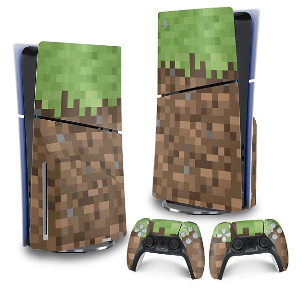 Skin PS5 Slim Vertical - Minecraft