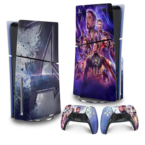 Skin PS5 Slim Vertical - Vingadores Ultimato Endgame
