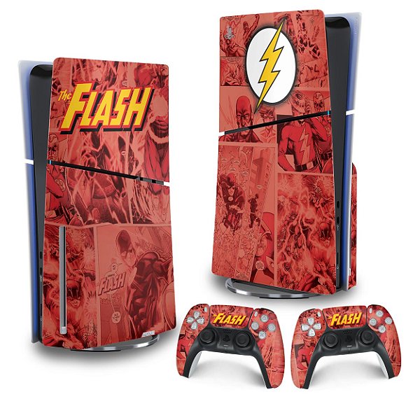 Skin PS5 Slim Vertical - The Flash Comics