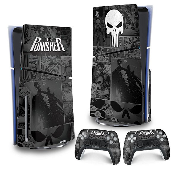 Skin PS5 Slim Vertical - The Punisher Justiceiro Comics