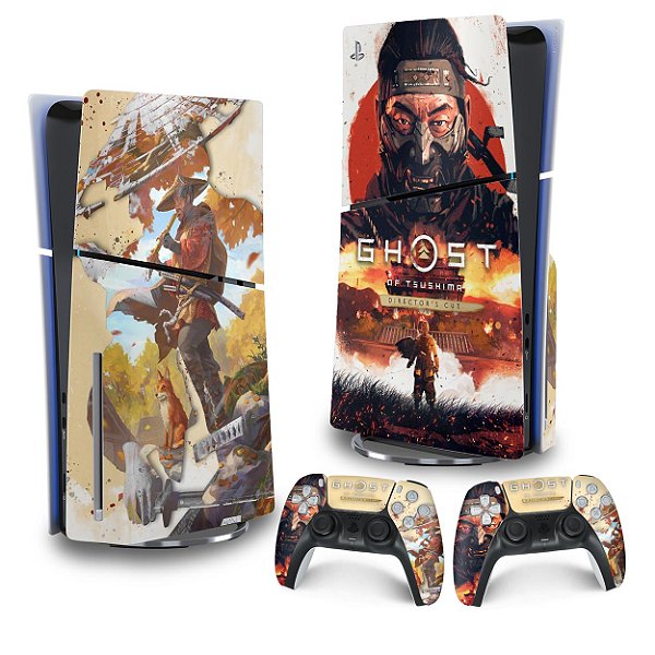 Skin PS5 Slim Vertical - Ghost Of Tsushima Director's Cut