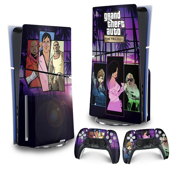 Skin PS5 Slim Vertical - GTA The Trilogy