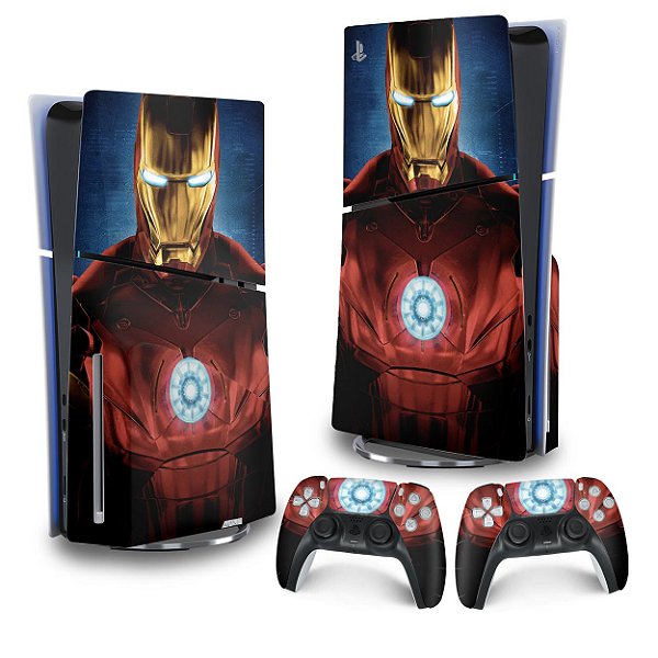 Skin PS5 Slim Vertical - Iron Man Homem De Ferro