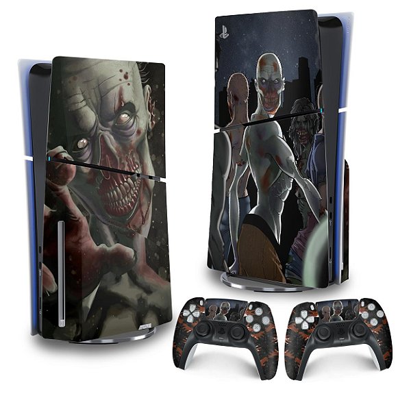 Skin PS5 Slim Vertical - Zombie Zumbi The Walking