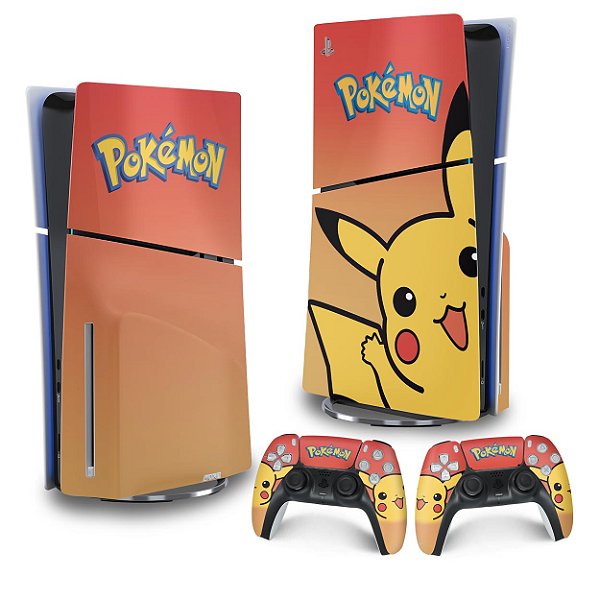Skin PS5 Slim Vertical - Pokemon Pikachu