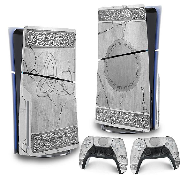 Skin PS5 Slim Vertical - Mjolnir Thor Amor e Trovão