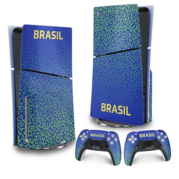 Skin PS5 Slim Vertical - Brasil