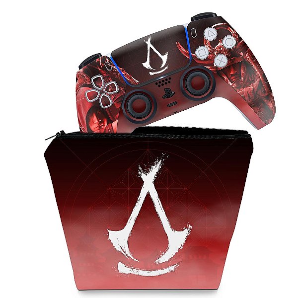KIT Capa Case e Skin PS5 Controle - Assassin's Creed Shadows