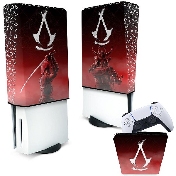 KIT Capa PS5 Fat e Case Controle - Assassin's Creed Shadows