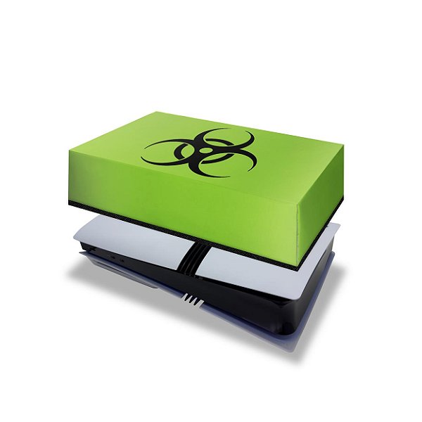 PS5 Pro Capa Anti Poeira Horizontal - Biohazard Radioativo