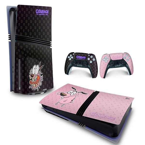 Skin PS5 Pro Horizontal - Coragem: O Cão Covarde