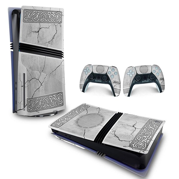 Skin PS5 Pro Horizontal - Mjolnir Thor Amor e Trovão