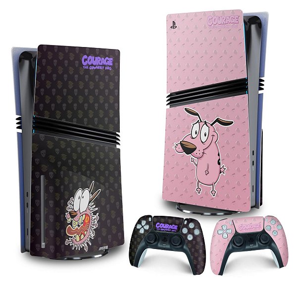 Skin PS5 Pro Vertical - Coragem: O Cão Covarde