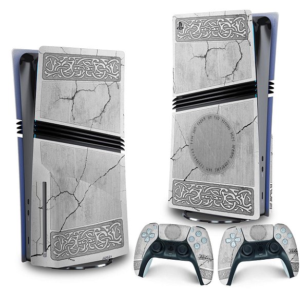 Skin PS5 Pro Vertical - Mjolnir Thor Amor e Trovão