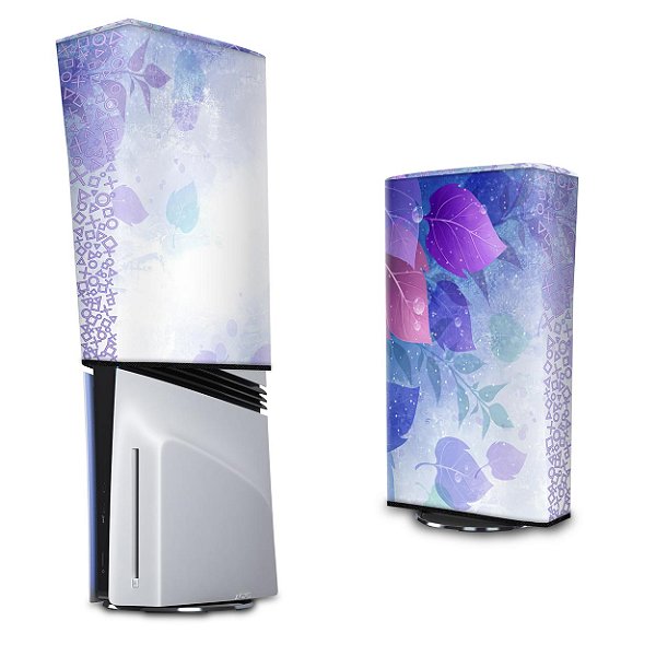 PS5 Pro Capa Anti Poeira Vertical - Folhas Lilás
