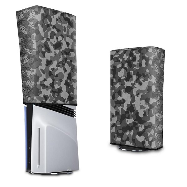 PS5 Pro Capa Anti Poeira Vertical - Camuflado Cinza