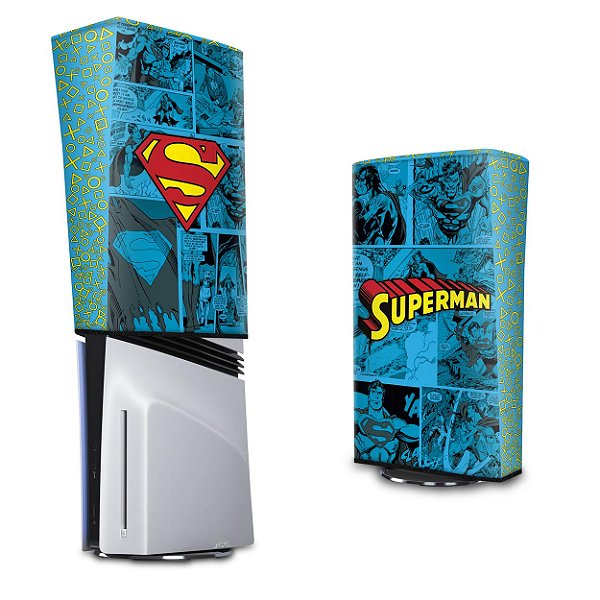 PS5 Pro Capa Anti Poeira Vertical - Superman Comics