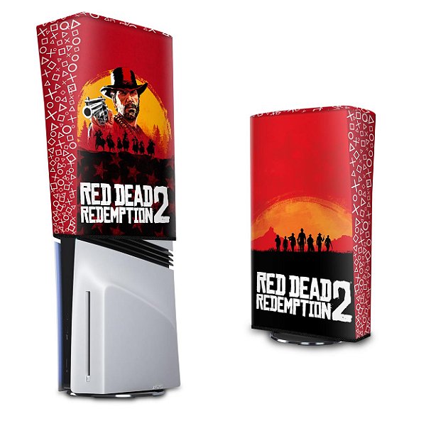 PS5 Pro Capa Anti Poeira Vertical - Red Dead Redemption 2