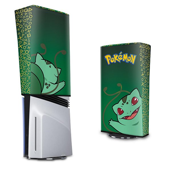 PS5 Pro Capa Anti Poeira Vertical - Pokemon Bulbasaur
