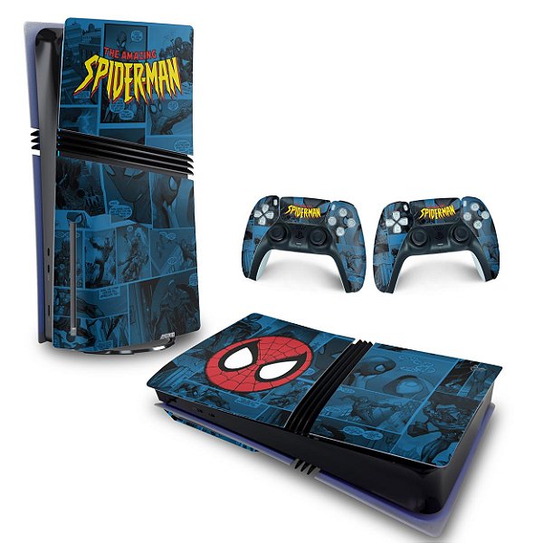 Skin PS5 Pro Horizontal - Homem-Aranha Spider-Man Comics