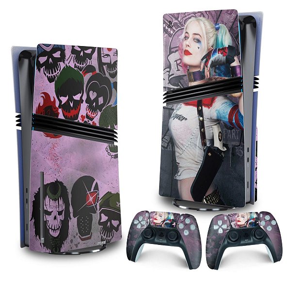 Skin PS5 Pro Vertical - Arlequina Harley Quinn