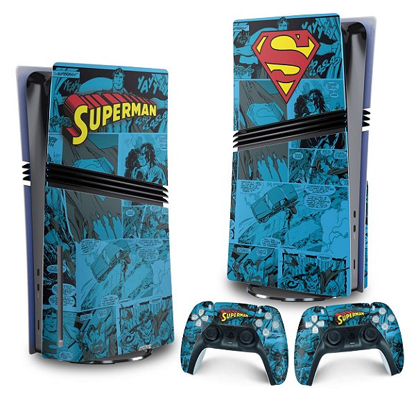Skin PS5 Pro Vertical - Superman Comics