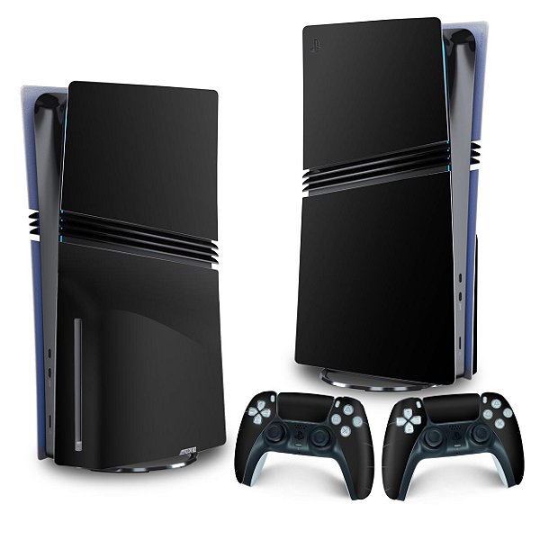 Skin PS5 Pro Vertical - Preto Black Piano