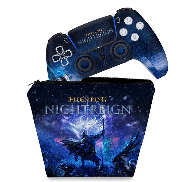 KIT Capa Case e Skin PS5 Controle - Elden Ring Nightreign