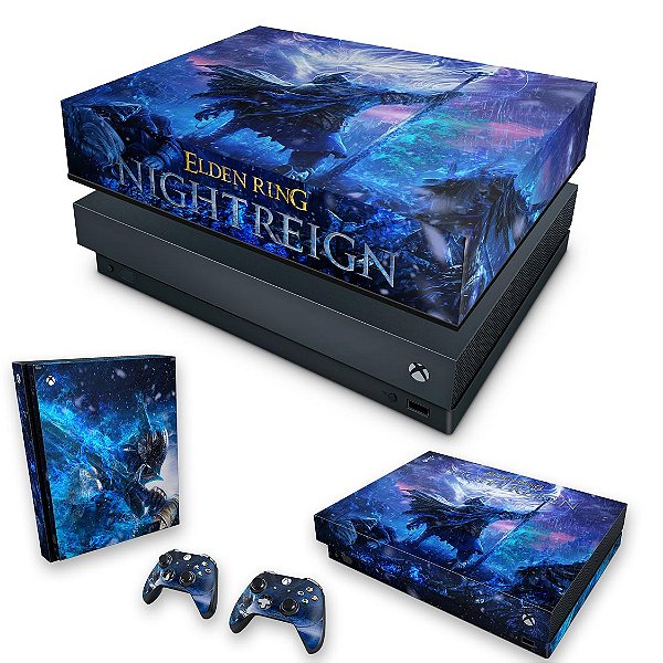 KIT Xbox One X Skin e Capa Anti Poeira - Elden Ring Nightreign