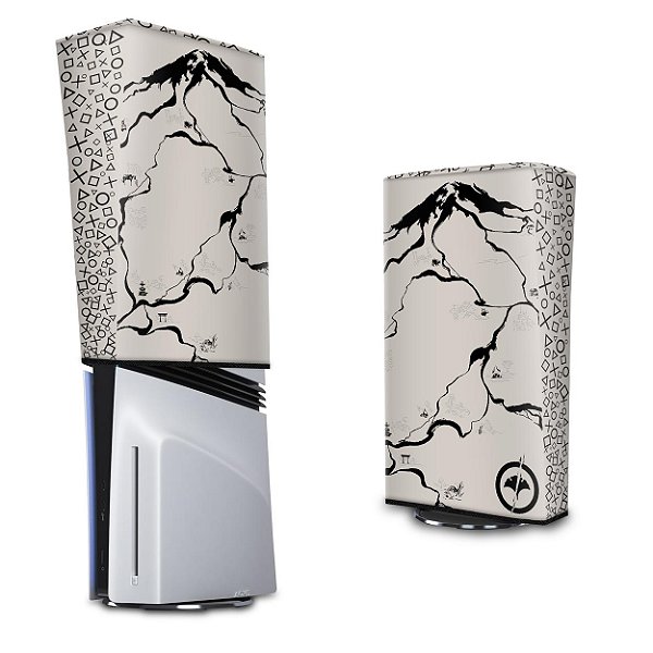 PS5 Pro Capa Anti Poeira Vertical - Ghost Of Yotei