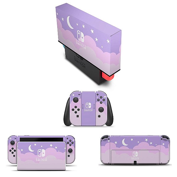 KIT Nintendo Switch Oled Skin e Capa Anti Poeira - Noite Estrelada