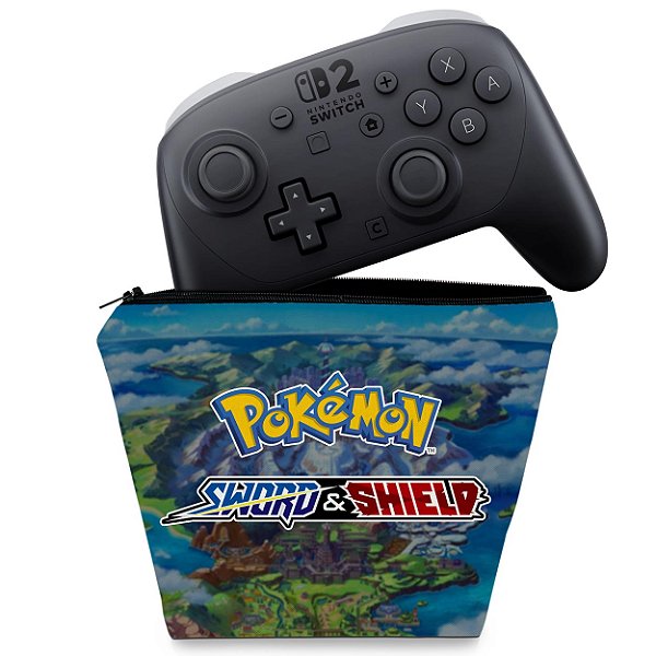 Capa Nintendo Switch 2 Pro Controle Case - Pokémon Sword And Shield
