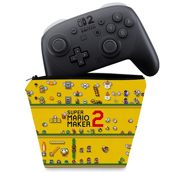 Capa Nintendo Switch 2 Pro Controle Case - Super Mario Maker 2