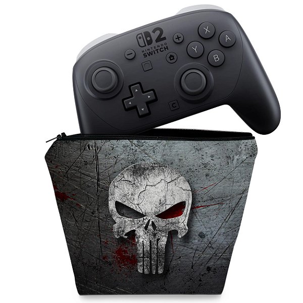 Capa Nintendo Switch 2 Pro Controle Case - The Punisher Justiceiro