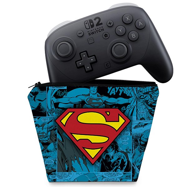 Capa Nintendo Switch 2 Pro Controle Case - Superman Comics