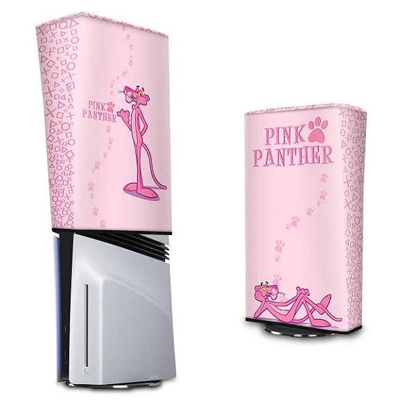 PS5 Pro Capa Anti Poeira Vertical - Pantera Cor de Rosa