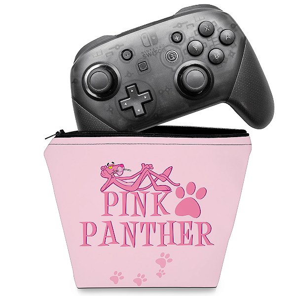 Capa Nintendo Switch Pro Controle Case - Pantera Cor de Rosa