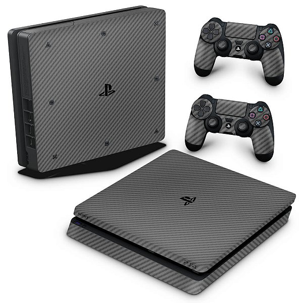 PS4 Slim Skin - Fibra de carbono Cinza Grafite