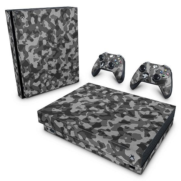 Xbox One X Skin - Camuflagem Cinza