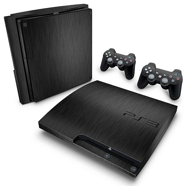 PS3 Slim Skin - Aço Escovado Preto