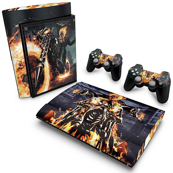 PS3 Super Slim Skin - Ghost Rider - Motoqueiro Fantasma #A