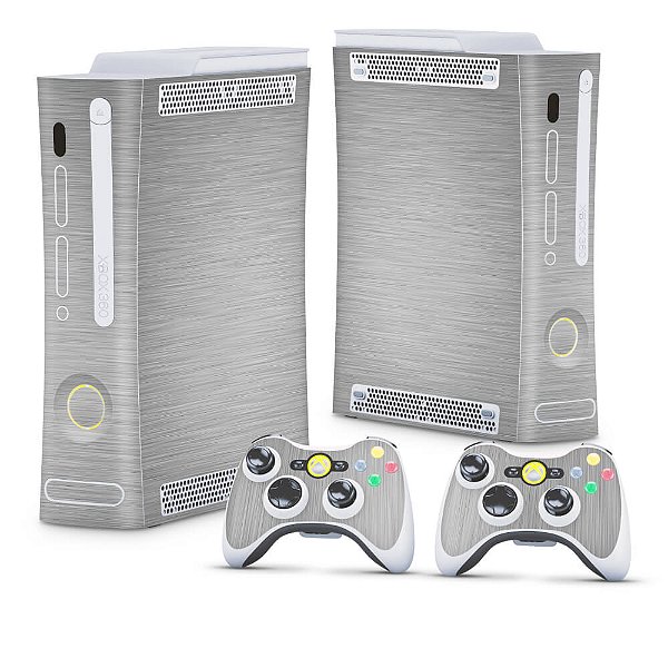 Xbox 360 Fat Skin - Aço Escovado Cinza