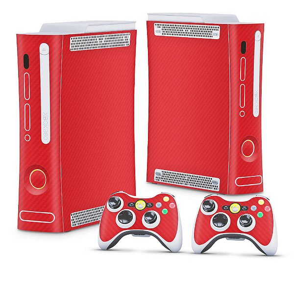 Xbox 360 Fat Skin - Fibra de Carbono Vermelho