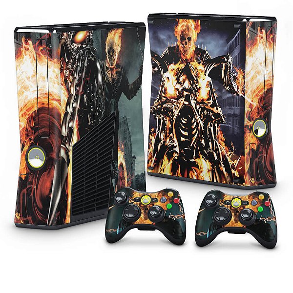 Xbox 360 Slim Skin - Ghost Rider - Motoqueiro Fantasma #A