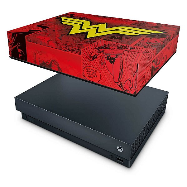 Xbox One X Capa Anti Poeira - Mulher Maravilha Comics