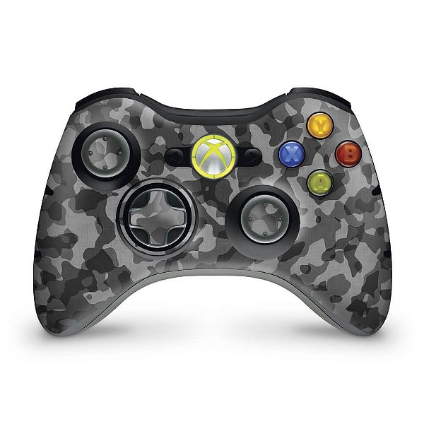 Skin Xbox 360 Controle - Camuflagem Cinza