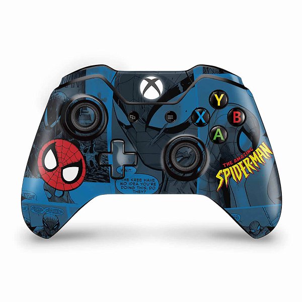 Skin Xbox One Fat Controle - Homem-Aranha Spider-Man Comics