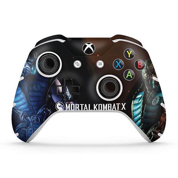 Skin Xbox One Slim X Controle - Mortal Kombat X - Subzero